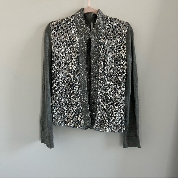 IISLI NY Rate Vintage 💯CASHMERE sequins and Swarovski Crystals sz M - Picture 9 of 16